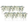 AYTTBIS Sage Green Eucalyptus Leaves Curtain Valance for Windows Watercolor Window Treatments 2 Panels Short Curtains for Kitche