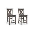 Signature Design by Ashley Caitbrook Rustic 24.63 Counter Height Upholstered Barstool, Set of 2, Gray