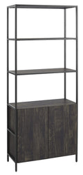 Crosley Furniture Jacobsen Large Bookshelf, Bookcase Storage with Shelves, Brown Ash