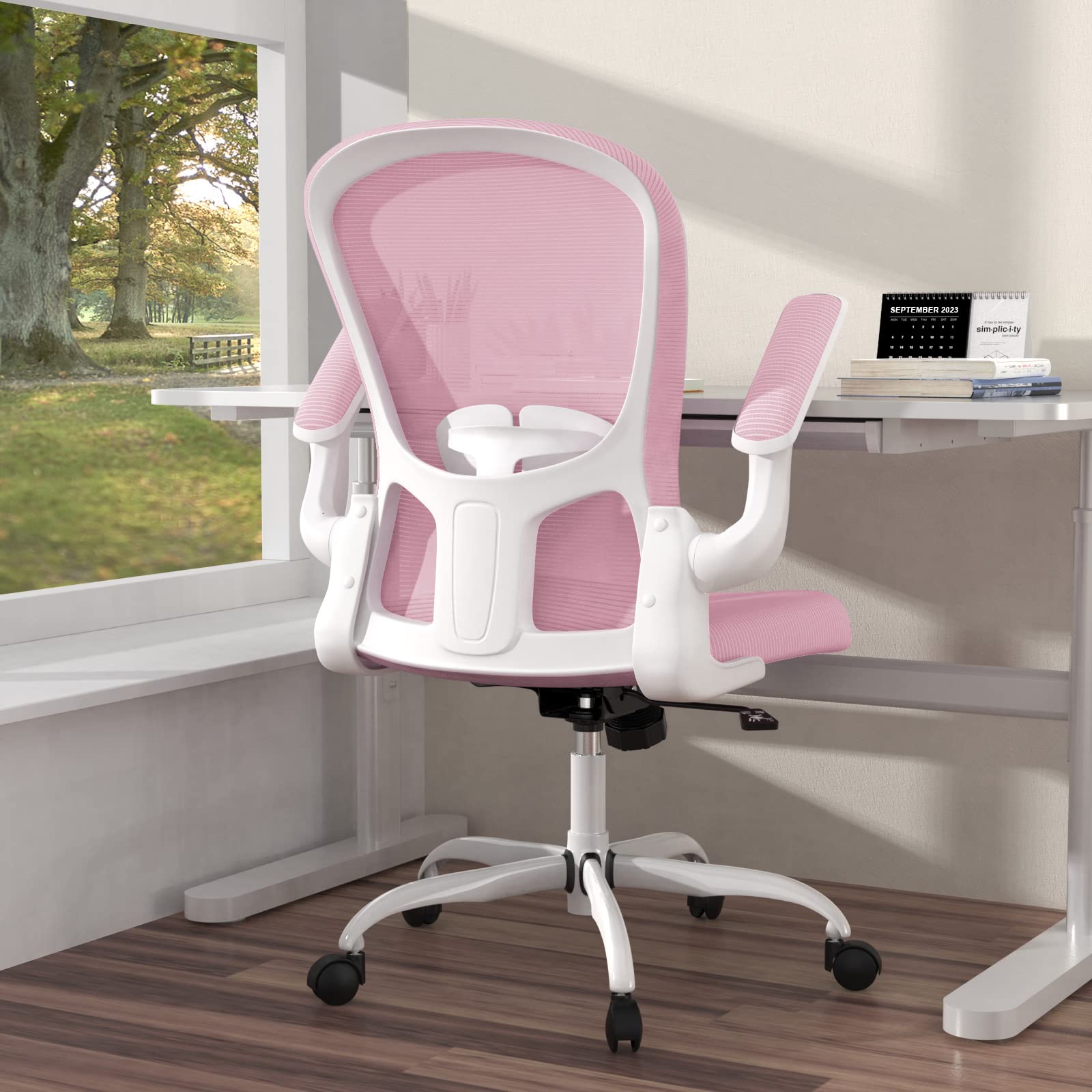 Ergonomic Office Chair, Comfort Swivel Home Office Task Chair, Breathable Mesh Desk Chair, Lumbar Support Computer Chair with Fl