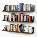 Forbena Floating Book Shelves for Wall Set of 3, 36 Inches Long Wall Bookshelf for Bedroom, Large Wood Heavy Duty Hanging Booksh