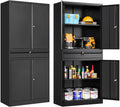 SISESOL Metal Storage Cabinet with Wheels,Rolling Garage Storage Cabinet with Lock,Black Metal Cabinet with Wheels and Shelves,T