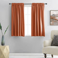 DONREN Burnt Orange Blackout Curtain Drapes for Bedroom - 48 Inch Length Small Window Treatment Rod Pocket Curtain Drapes (Set o