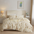 LifeTB Yellow Flower Duvet Cover Set Twin Girls Yellow Floral Duvet Cover Chic Garden Flower Bedding Sets Cotton Botanical Flora