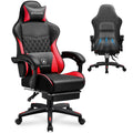 GTPLAYER Gaming Chair, High Back Leather Computer Gaming Chair with Footrest, Ergonomic Height Adjustable Office Chair with Remo