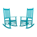 Shine Company Vermont Rocking Chairs, Outdoor Front Porch Rocker Set of 2, Aruba