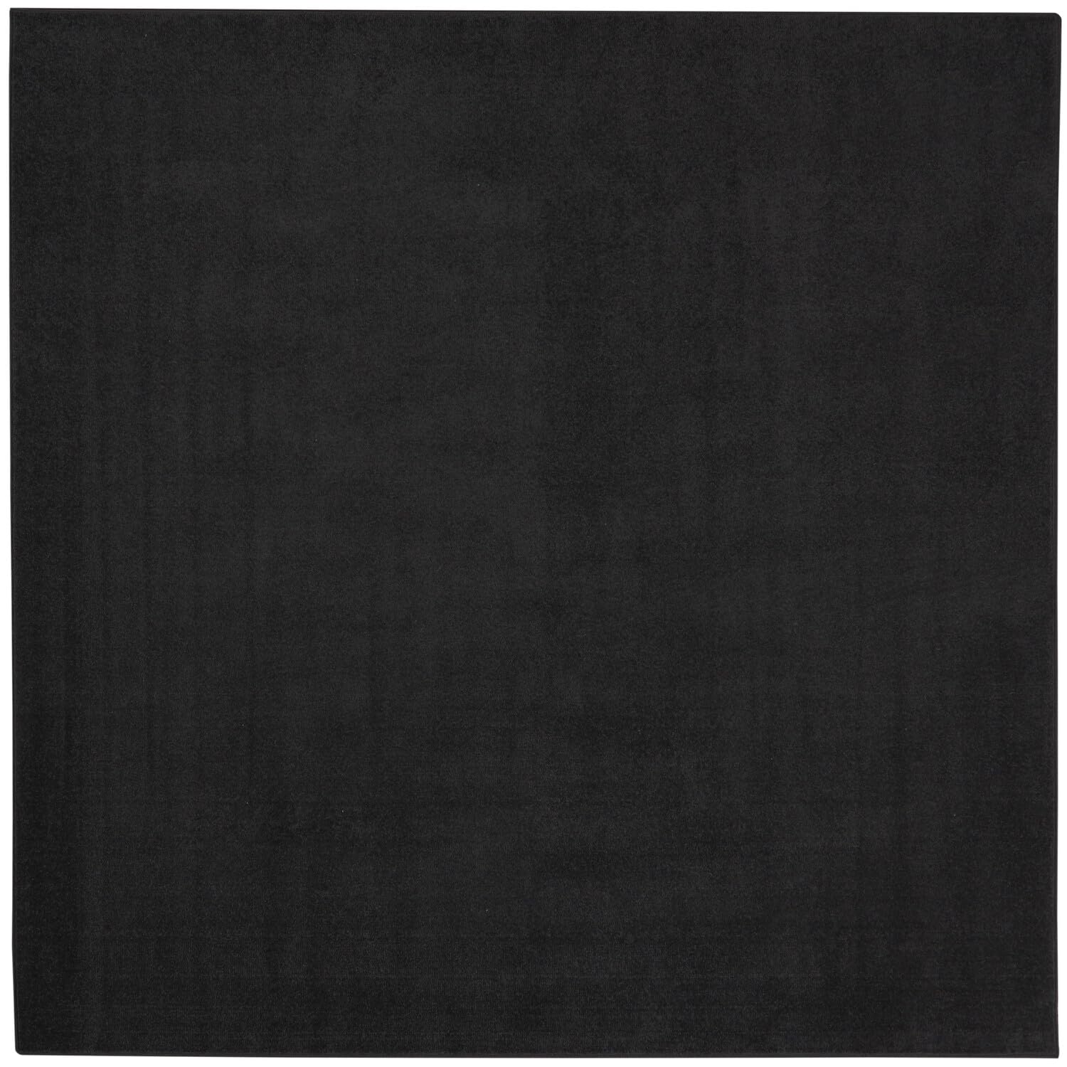 Nourison Essentials Indoor/Outdoor Black 7 x Square Area Rug, Easy Cleaning, Non Shedding, Bed Room, Living Room, Dining Room, 