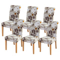 FORCHEER Chair Covers for Dining Chairs Set of 4,Beige Floral Stretch Dining Room Chair Cover Kitchen Parsons Chair Slipcovers (