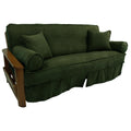 Blazing Needles Solid Microsuede Double Corded 8 to 9 Futon Slipcover Set with 4 Throw Pillows (Set of 5), Full, Hunter Green