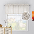Beda Home Tassel-Linen-Textured-Swag-Curtain-Valance for Farmhouses-Kitchen; Rustic-Short-Swag-Topper for Small-Windows Bedroom 