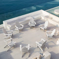 LUE BONA HDPS Adirondack Chairs Set of 8, White Adirondack Chairs with Cup Holder, 300lbs Modern Adirondack Chair Weather Resist