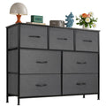 OLIXIS 7 Drawers Dresser for Bedroom, Fabric Storage Tower for Living Room, Entryway - Sturdy Steel Frame, Wooden Top & Easy Pul