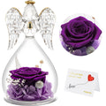 Yamonic Mom Birthday Gifts for Mom Grandmas, Angel Figurines with Real Rose Gifts for Her Mom Grandma,Preserved Flowers Rose Ang