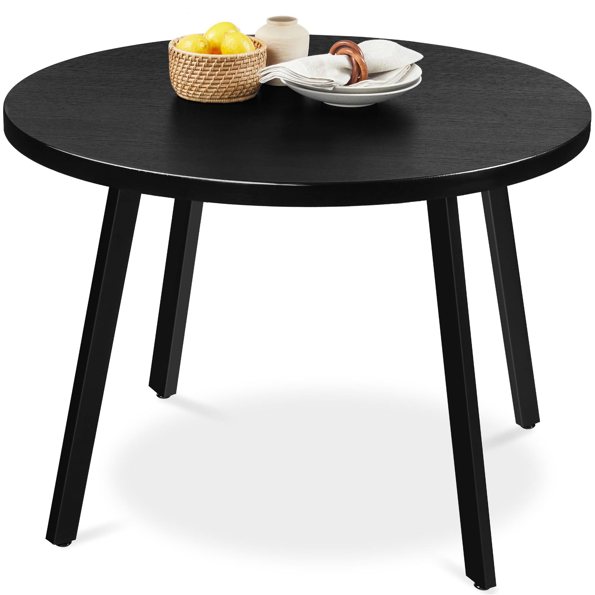 Best Choice Products Round Mid-Century Modern 35.5in Dining Table, Space-Saving Dinette for Home, Kitchen, Apartment w/Steel Leg
