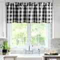 Hiasan Buffalo Plaid Curtains Valances for Windows - Black and White Semi Sheer Checkered Rod Pocket Valance for Living Room, Fa
