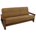 Blazing Needles Solid Microsuede Double Corded 8 to 9 Futon Cover, Full, Saddle Brown