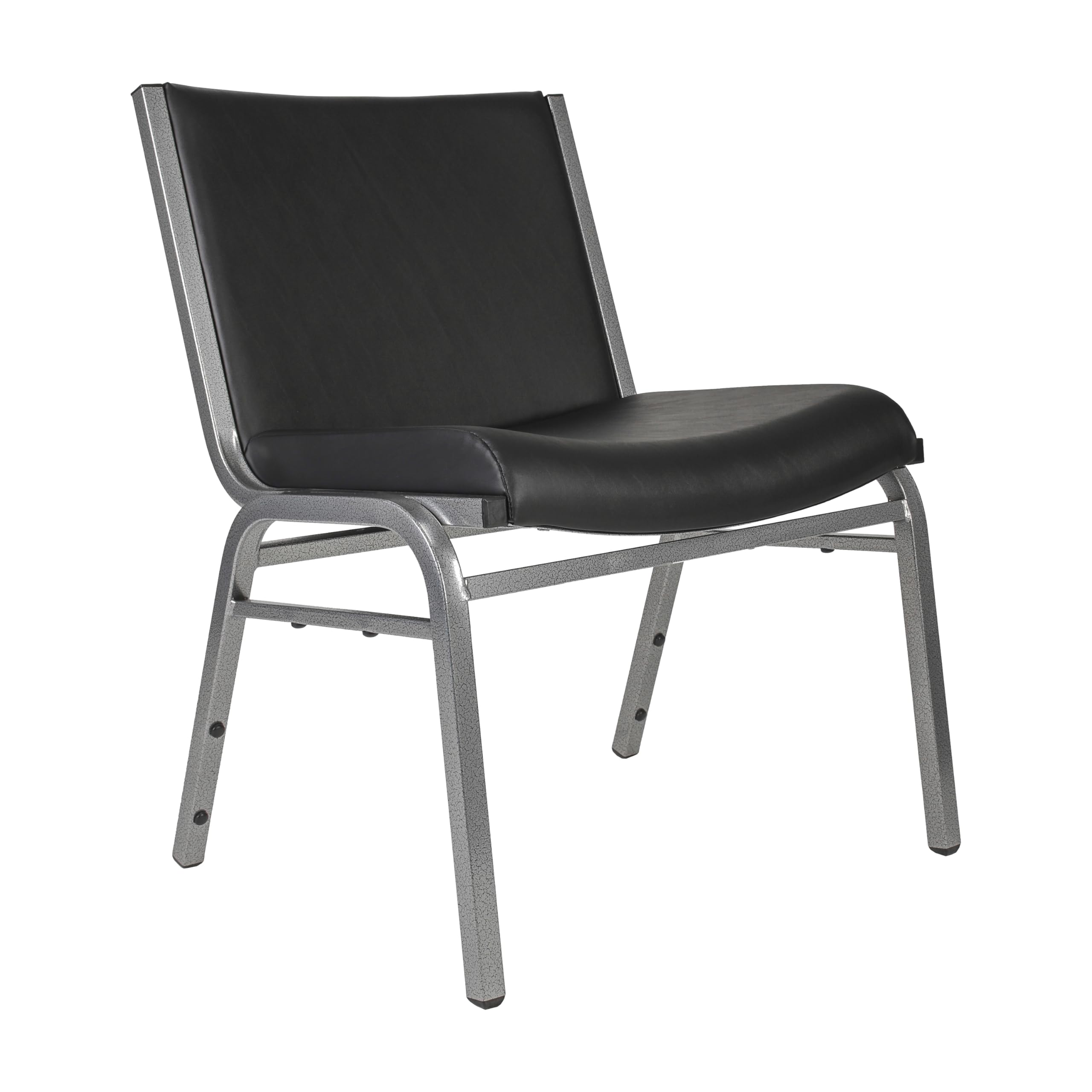 Flash Furniture Hercules Series Big & Tall 1000 lb. Rated Black Vinyl Stack Chair with Ganging Bracket