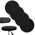 Tatuo Round Bar Stool Seat Covers Washable Stool Cushion Slipcover Elastic Bar Chair Covers for 14-17 Inch Chair (Black,4 Pieces