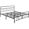 Topeakmart King Size Victorian Style Metal Bed Frame with Headboard/Mattress Foundation/No Box Spring Needed/Under Bed Storage/S