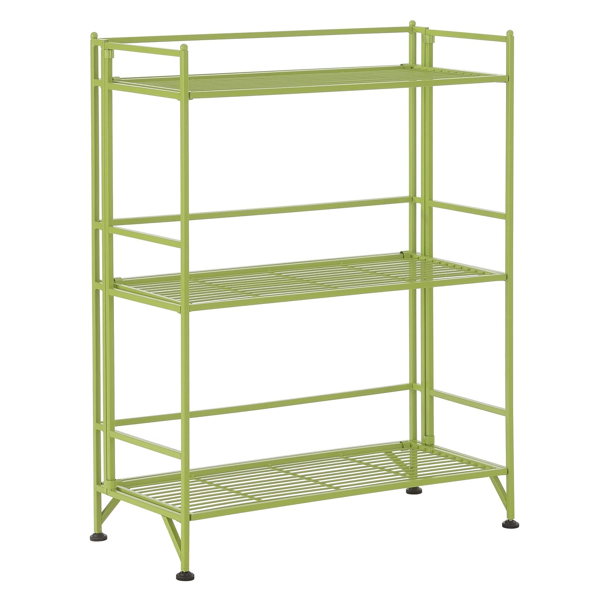Convenience Concepts Xtra Storage Shelves - 3-Tier Wide Folding Metal Storage Shelves, Closet Organizer for Office, Laundry Room