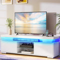 YITAHOME White TV Stands for Living Room, TV Stand for 65 inch TV, Entertainment Center with Storage,Modern TV Stand with Power 