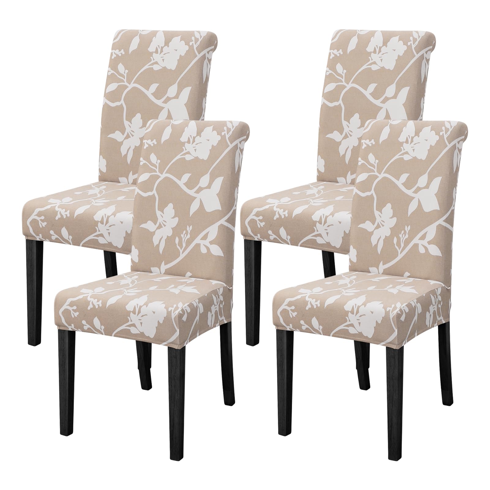 FORCHEER Dining Chair Covers Set of 4 Stretch Floral Dining Chair Slipcovers for Parson Chairs 4 Pack Washable Removable,(4,#16)