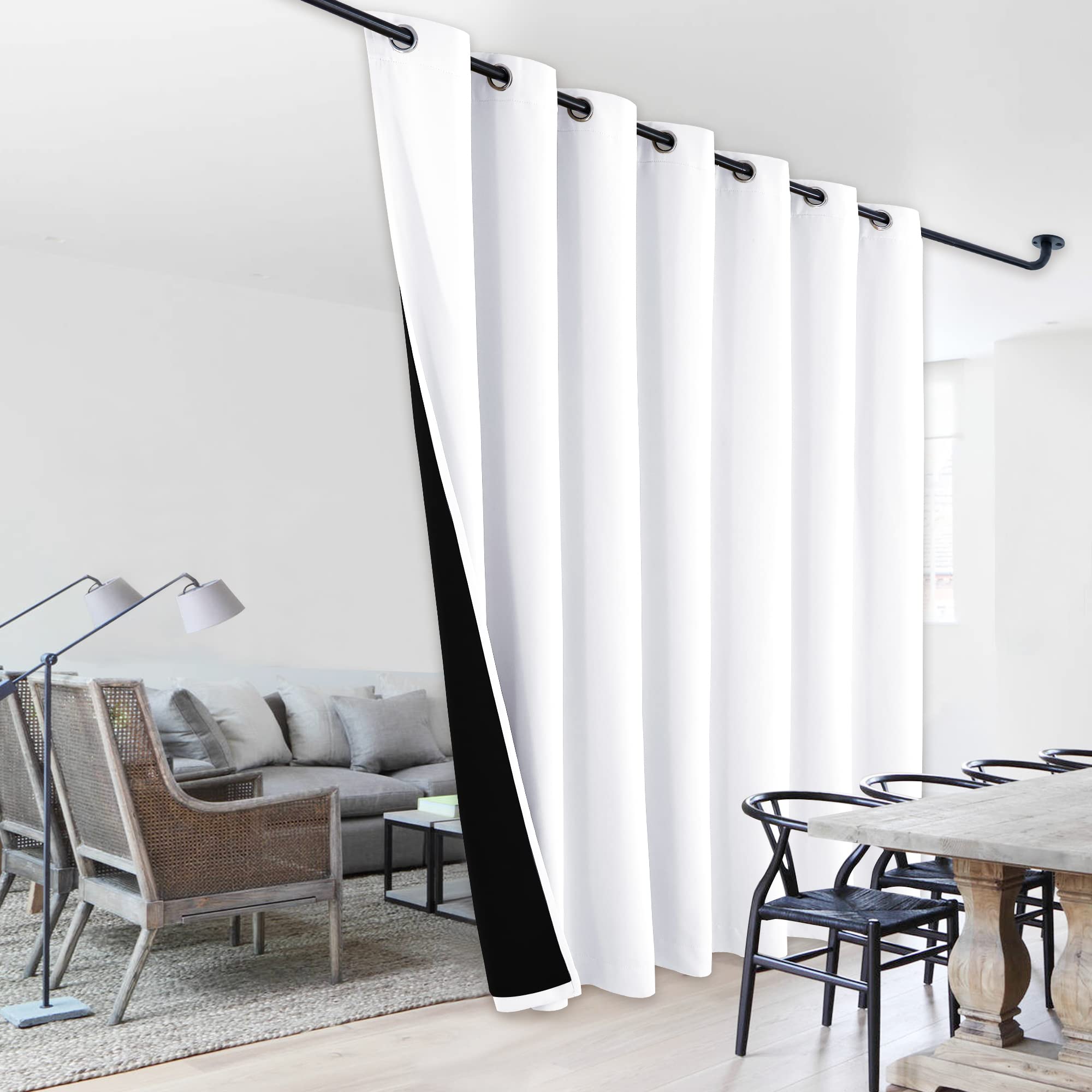 NICETOWN Sound Reducing Room Divider Curtain, Privacy Assured, Full Shading Curtain for Patio Door, Super Heavy-Duty Thermal Bac