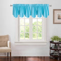 Aquazolax Kitchen Curtains Window Treatments Valance Elegant Solid Blackout Scalloped Valance Curtain Panel for Living Room, 52i