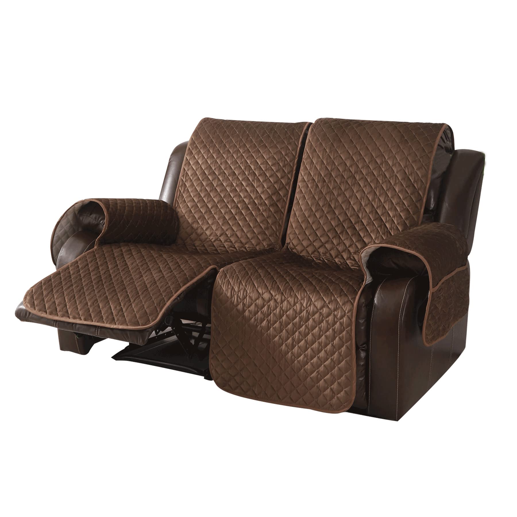 LUFEIJIASHI Non Slip Recliner Sofa Covers,Velvet Waterproof Recliner Couch Covers for 2 seat,Washable Reclining Couch Cover Furn