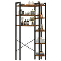 IRONCK Over The Toilet Storage with 8-Titer Shelf, Mass-Storage Side Storage Open Rack, Freestanding Bathroom Organizer Space Sa