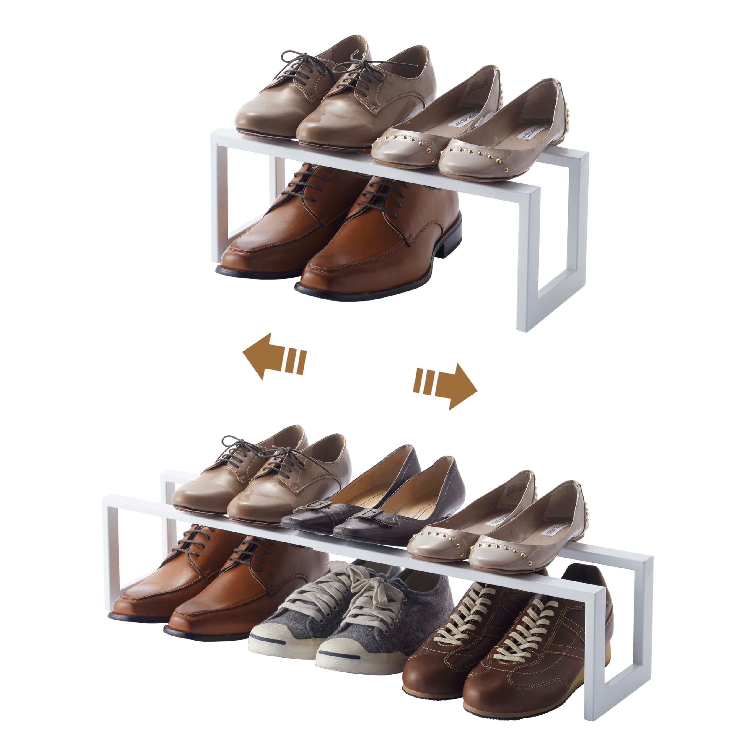 Yamazaki Expandable Home Adjustable, Small | Steel | Shoe Rack, Single, White
