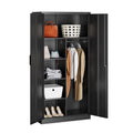 Metal Wardrobe Cabinet with Lock,72 Armoire Closet with Hanging Rod,Lockable Storage Locker,Black Storage Cabinet with Locking D