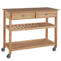 Homestyles Solid Wood Kitchen Cart, 44 Inch Width, Natural