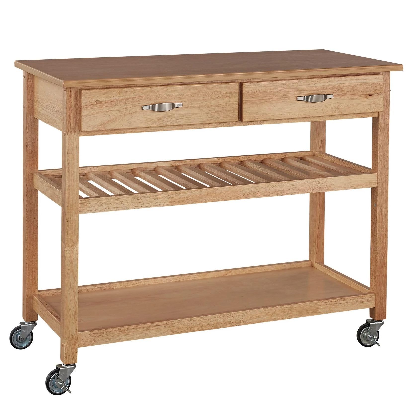 Homestyles Solid Wood Kitchen Cart, 44 Inch Width, Natural