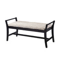 SEI Furniture Kellworth Water Hyacinth Bench, Whitewashed/Black