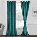 JIUZHEN Velvet Curtains 96 Inch Long-Soft Retro Velvet Blackout Thermal Insulated & Noise Reducing Grommet Curtains for Living R