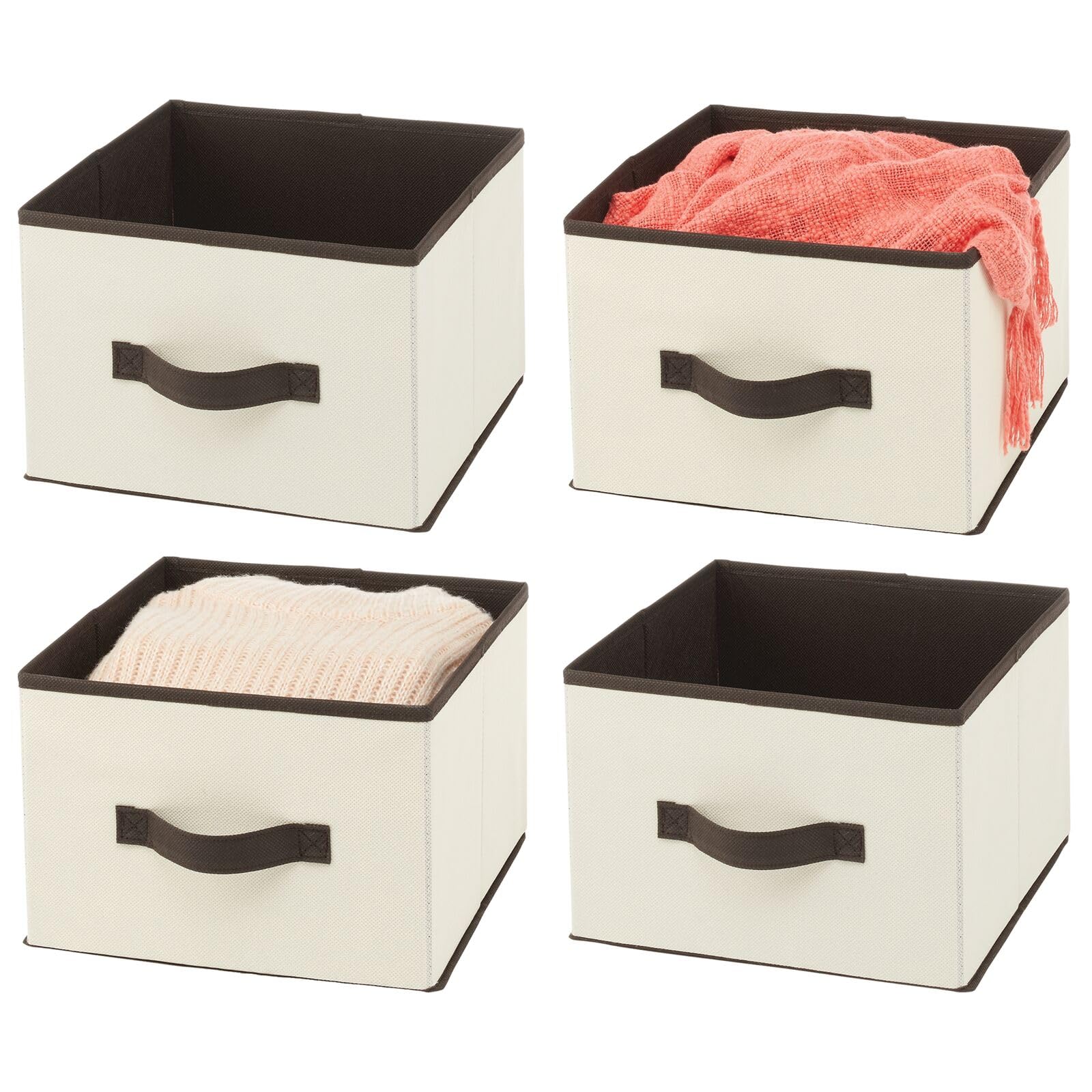 mDesign Fabric Bin for Cube Organizer - Foldable Cloth Storage Cube - Collapsible Closet Storage Organizer - Folding Storage Bin
