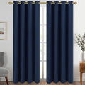 Diraysid Navy Blue Grommet Blackout Curtains for Bedroom Thermal Insulated Room Darkening Curtains Drapes, 52 x 95 inch, 2 Panel