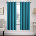 H.VERSAILTEX Solid Turquoise Blue Thermal Insulated Blackout Curtains Nickel Grommet Panels Room Darkening Window Drapes for Bed