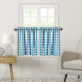 Amzdecor Buffalo Plaid Cafe Curtains,Gingham Tiers Curtains 24 Inches Long, Country Farmhouse Check Rod Pocket Half Window Kitch