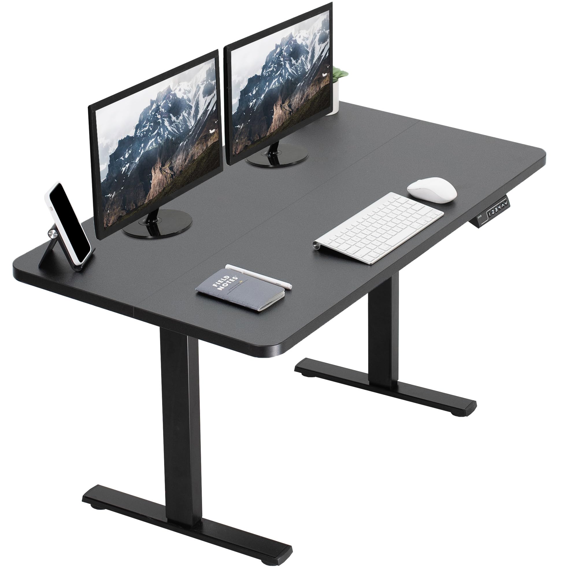 VIVO Electric 43 x 24 in Standing Desk, Memory Height Adjustment, 1B Series, Black Top, Black Frame, DESK-1B4B
