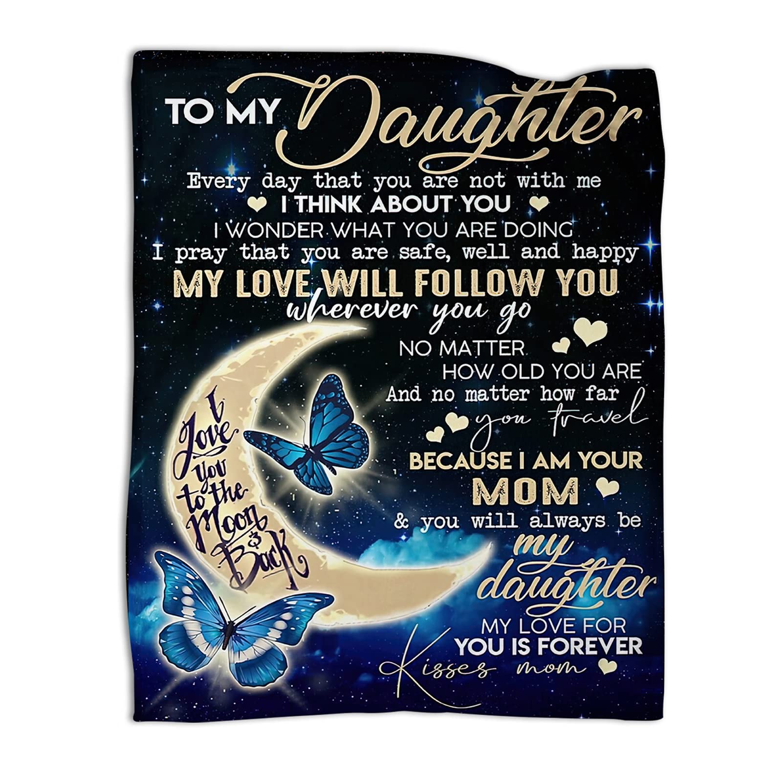 Daughter Gifts to My Daughter Blanket from Mom Ultra Soft Flannel Throw Blankets for Couch Bedroom Sofa Warm Birthday Gifts 50 x