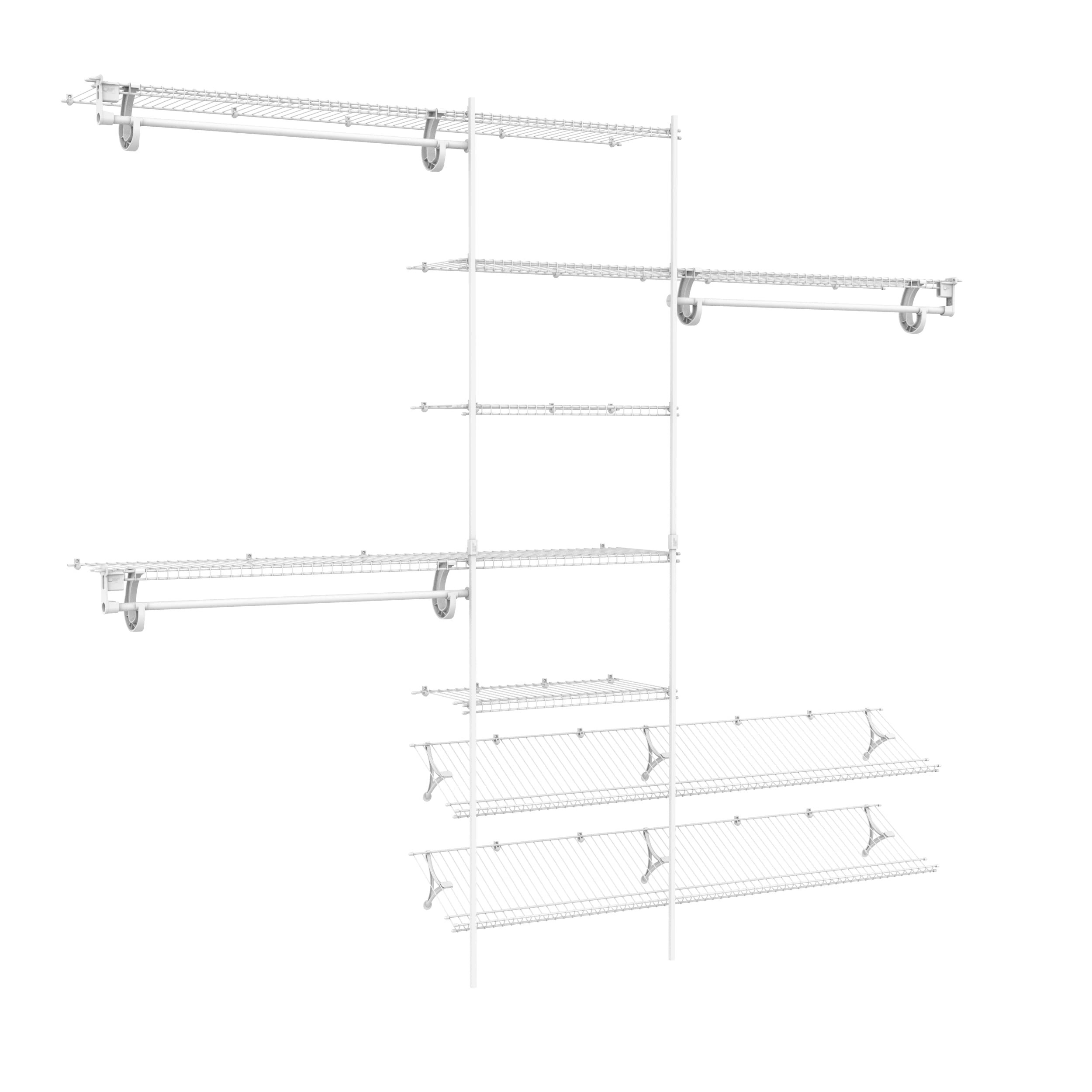 ClosetMaid 5037 5ft. to 8ft. Fixed Mount Closet Organizer Kit, White