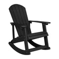 Flash Furniture Savannah All Weather Adirondack Rocking Chair, Polyresin Wood Adirondack Chair with 350-lb. Static Weight Capaci