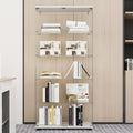 Beauty4U Glass Display Cabinet with 5 Shelves, Curio Cabinets for Living Room, Bedroom, Office, White Floor Standing Glass Books