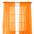 Elegant Comfort 2-Piece Sheer Panel with 2inch Rod Pocket - Window Curtains 40-inch Width X 84-inch Length, Orange