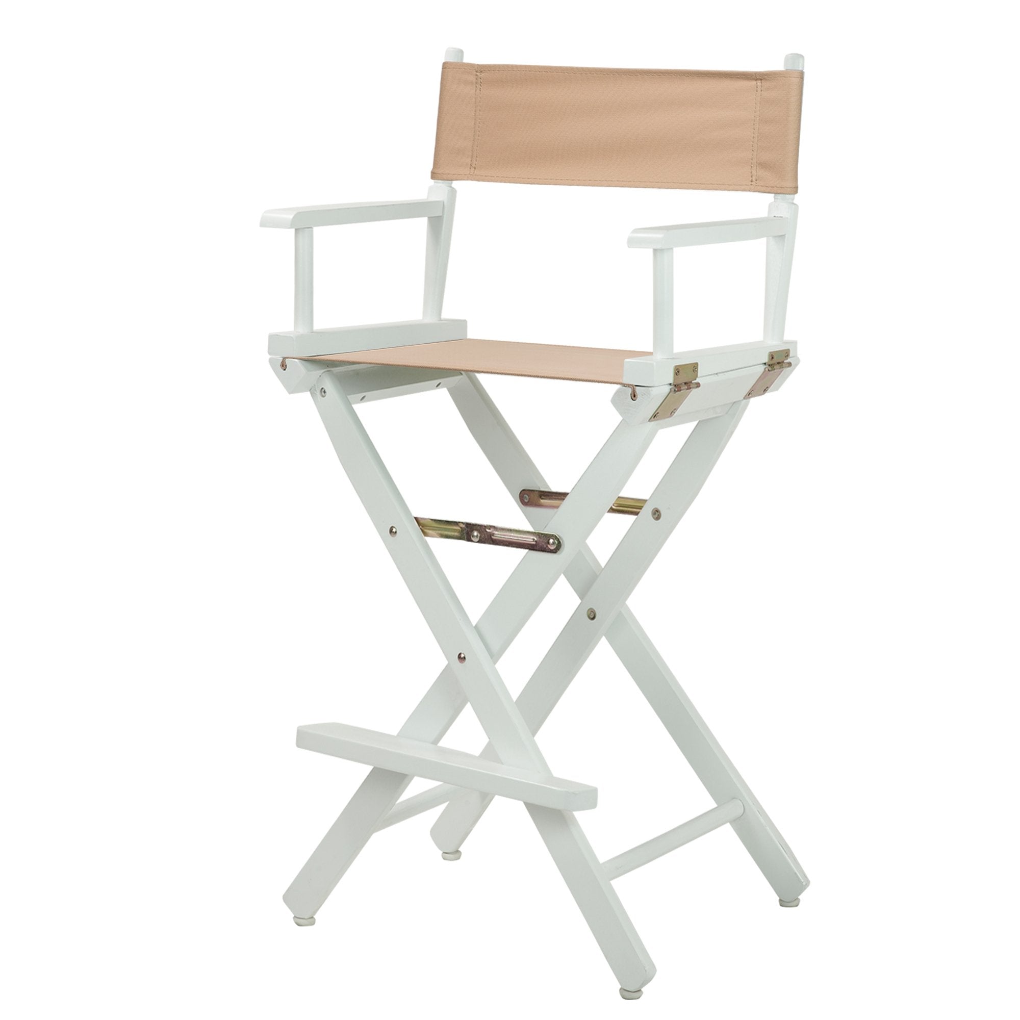 Casual Home Directors Chair ,White Frame/Tan Canvas,30 - Bar Height