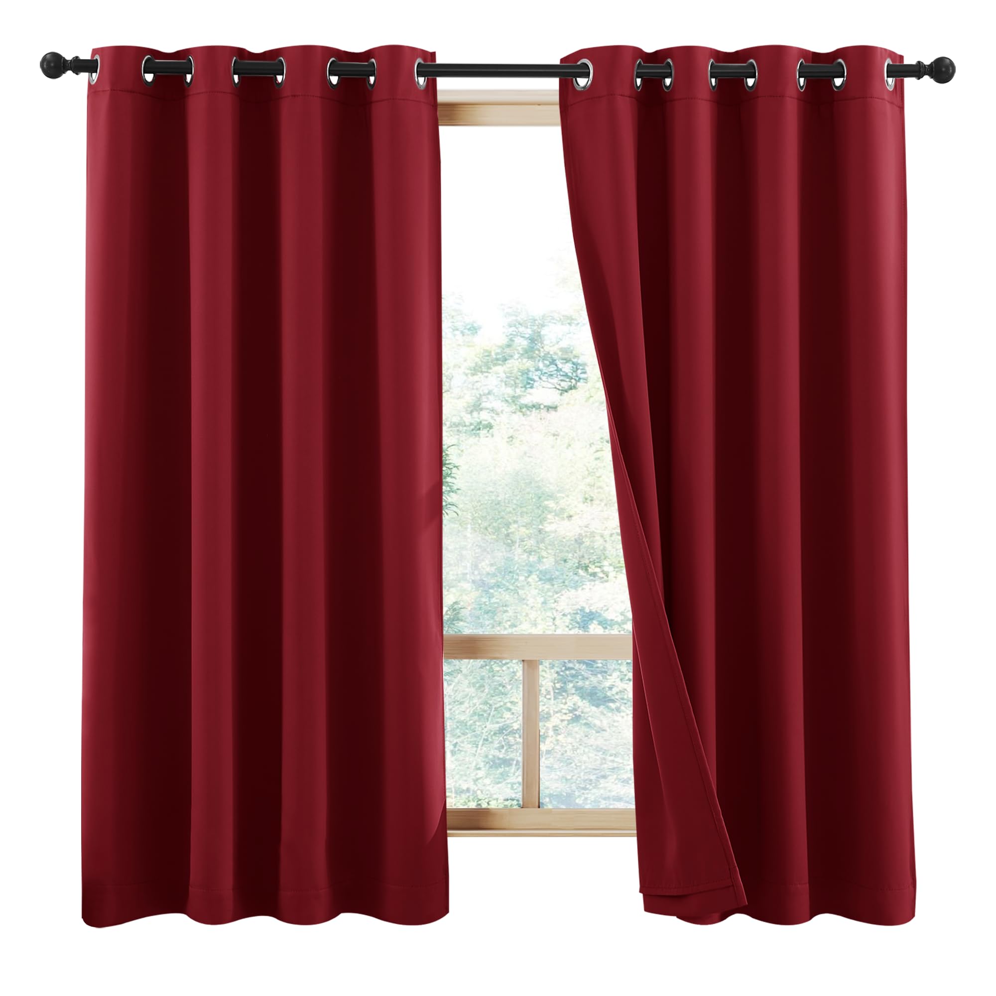 NICETOWN 100% Blackout Room Warming Curtain Panels Thermal Insulated and Noise Reducing Drapes for Thanksgiving Day Window Decor