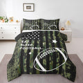 Feelyou Twin Football Bedding Set for Kids Toddler Camo American Flag Comforter Set for Boys Girls Rugby Sports Comforter Teens 