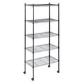 HealSmart Heavy Duty 5-Tier Shelving Units Adjustable, 65 D x 14 W x 30 H Wire Shelf with 1000 lbs Capacity, Black